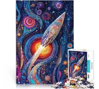 Puzzle 2000 pièces pour Adultes Fusée Fantastique dans l'espace Jeu éducatif Défi Jouet Liste de souhaits avec Le Père Noël 70x100cm