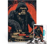 Puzzle 2000 pièces pour Adultes Gorilla DJ Lance la fête~ Fabriqué en Carton pour Les 14 Ans et Plus Jeux éducatifs pour Adultes et Adolescents Cadeau d'œuvre d'art。Taille:70x100cm/27.5x39.3pouce