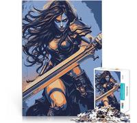 Puzzle 2000 pièces pour Adultes Guerrière avec épée Séjour Anti-Stress pour Tuer Le Temps Cadeaux du Père Noël Secret 70x100cm