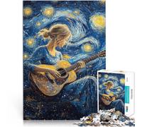 Puzzle 2000 pièces pour Adultes Guitariste de la Nuit étoilée Jouets de Divertissement Familial Œuvre d'art 70x100cm
