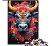 Puzzle 2000 pièces pour Adultes, Jeu de réflexion sur Les taureaux colorés, décoration Murale, Cadeaux d'anniversaire et de Noël Uniques, 70x100cm