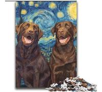 Puzzle 2000 pièces pour Adultes Labrador sous Les étoiles Jouets éducatifs Jeux de Famille Cadeaux pour Amis et Famille 70x100cm