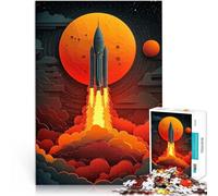 Puzzle 2000 pièces pour Adultes Lancement d'une fusée dans l'espace Casse-tête avec des pièces de Formes aléatoires entièrement imbriquées 70x100cm