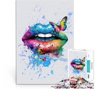 Puzzle 2000 pièces pour Adultes Lèvres Splash Papillon Jouets de Divertissement Familial Cadeaux d'anniversaire 70x100cm