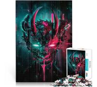 Puzzle 2000 pièces pour Adultes Masque de démon néon Fabriqué en Carton pour Les 14 Ans et Plus Staycation Tuer Le Temps Idées Cadeaux。Taille：70x100cm/27.5x39.3pouce