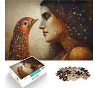 Puzzle 2000 pièces pour Adultes Mosaïque Oiseau et Femme Fabriqué en Carton pour Les 14 Ans et Plus Jouets à Faire soi-même Cadeaux Uniques pour Anniversaire et Noël。Taille：70x100cm/27.5x39.3pouce