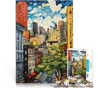 Puzzle 2000 pièces pour Adultes New York Fabriqué en Carton pour Les 14 Ans et Plus Chaque pièce est Unique - Jeu Amusant et Stimulant pour Toute la Famille Idées Cadeaux。Taille:70x100cm