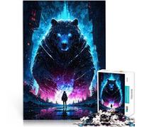 Puzzle 2000 pièces pour Adultes Ours géant épique Contre guerrière défi éducatif Activités Amusantes à la Maison, Cadeaux d'anniversaire, Cadeaux de Voyage, 70x100cm