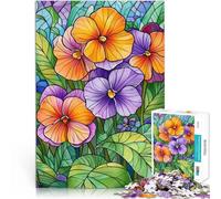 Puzzle 2000 pièces pour Adultes Pensées en vitrail Compétition de Vitesse Manuelle Activités Amusantes à la Maison, Cadeaux d'anniversaire, Cadeaux de Voyage, 70x100cm