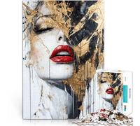 Puzzle 2000 pièces pour Adultes Portrait Abstrait doré Jouets éducatifs d'apprentissage Offrir en Cadeau à Toute la Famille 70x100cm