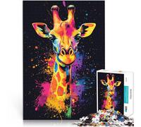 Puzzle 2000 pièces pour Adultes Portrait de Girafe coloré Défi Difficile pour soulager Le Stress Jeu de défi Unique 70x100cm