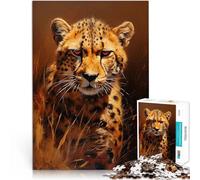 Puzzle 2000 pièces pour Adultes Portrait de guépard Séjour Anti-Stress pour Tuer Le Temps Cadeau d'anniversaire, Cadeaux 70x100cm