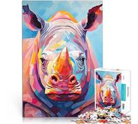 Puzzle 2000 pièces pour Adultes Portrait de rhinocéros Jouets éducatifs d'apprentissage Offrir en Cadeau à Toute la Famille 70x100cm