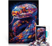 Puzzle 2000 pièces pour Adultes Serpent Cobra coloré Jeu Familial Anti-Stress Défi Difficile Une œuvre d'art 70x100cm