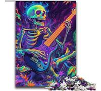 Puzzle 2000 pièces pour Adultes, Squelette Jouant de la Guitare, à partir de 14 Ans Difficile à réaliser, mais Amusant et Humoristique Superbes Cadeaux et Jouets 70x100cm