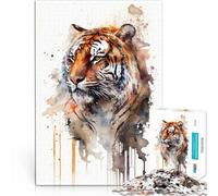 Puzzle 2000 pièces pour Adultes Tigre Aquarelle Séjour Anti-Stress pour Tuer Le Temps Jeu éducatif pour Anniversaire, Noël 70x100cm