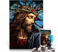Puzzle 2000 pièces pour Adultes Vitrail Jésus Jouets addictifs pour Le défi de l'intelligence cérébrale Bon Cadeau 70x100cm