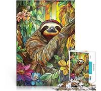 Puzzle 2000 pièces pour Adultes Vitrail Paresseux dans la Jungle Jeu éducatif Familial est idéal comme Cadeau pour Toute la Famille 70x100cm