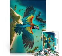 Puzzle 2000 pièces pour Adultes Vue sur l'île Tropicale des aras Coupe de précision Renforcer l'amour Entre Les Couples 70x100cm