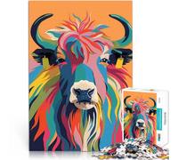 Puzzle 2000 pièces pour Adultes Yak Abstrait Plat Séjour Anti-Stress pour Tuer Le Temps Jeu éducatif pour Anniversaire, Noël 70x100cm