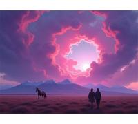 Puzzle 2000 Pieces Prairies Nuages Roses, Puzzle pour Adultes 2000 Pièces 100x70cm, Encastrement Parfait, Tri Facile Lettres au Dos, sans Poussière, Cadeau Anti-Stress pour Femmes et Hommes
