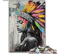 Puzzle 2000 pièces Princesse Indienne Graffiti, Jeux Amusants en Famille, activités à la Maison, Cadeau d'anniversaire, Cadeaux de Voyage (70x100cm)