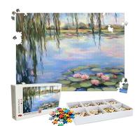 Puzzle 2000 Pieces, Puzzle 2000 Pièces Adultes, Un Puzzles Difficile, Activité Anti-Stress & Relaxation, Impression Haute Définition, Puzzles Bois Monet étang avec Boîte d'emballage Exquise W3H-112