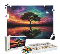 Puzzle 2000 Pieces, Puzzle 2000 Pièces Adultes, Un Puzzles Difficile, Activité Anti-Stress & Relaxation, Impression Haute Définition, Puzzles Bois Arbre Aurore avec Boîte d'emballage Exquise W3H-283