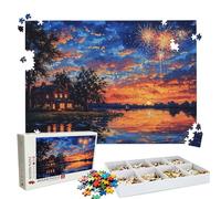 Puzzle 2000 Pieces, Puzzle 2000 Pièces Adultes, Un Puzzles Difficile, Impression Haute Définition & Couleurs Éclatantes, Puzzles Bois Coucher Soleil Vue Nocturne avec Boîte d'emballage Exquise W3H-63