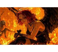 Puzzle 2000 Pieces, Puzzle Adultes 2000 Pièces Ange DéChu, Puzzles Classiques Bois 70x100 cm Aile, Exquisite Papierboxverpackung, Tragbarer Netzbeutel Geeignet für Die ganze Familie Cadeau RXPT-1284