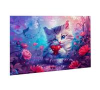Puzzle 2000 Pièces Puzzle en Bois DIY Amour Le Chat 2 EU De l'art Décoration Cadeau Unique pour Décoration Maison, Puzzles Familial, Parfait pour Les Soirées de Jeu,Activité Familiale Parfaite K0F159