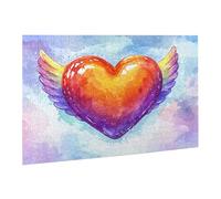 Puzzle 2000 Pièces Puzzle en Bois DIY Coloré Amour Jeu De l'art Décoration Cadeau Unique pour la Décoration de la Maison, Puzzles Familial, Parfait pour Les Soirées de Jeu,Activité Familiale fr0-1178