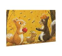 Puzzle 2000 Pièces Puzzle en Bois DIY Dessin Animé Écureuil Jeu De l'art Décoration Cadeau Unique pour la Décoration de la Maison, Puzzles Familial, Parfait Les Soirées Jeu,Activité Familiale fr0-285