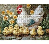 Puzzle 2000 pièces, Puzzle Impossible Adultes 99.5 x 70.5 cm, Impression Haute Définition, Jeux Éducatifs, Puzzles Bois Anti-Stress pour Toute la Famille, Décor Murale, Poulet Mignon w0-332