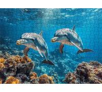 Puzzle 2000 Pieces, récif dauphin Puzzle 2000 Pièces Adultes et Enfants, Casse-tête Artistique de Premium, 99.5x70.5 cm Jeu Classique Puzzles pour Adulte, Decoration Maison, Cadeau Femme/Homme s7h-138