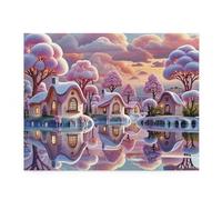 Puzzle 2000 pièces Réflexions du Village de Dessins animés Puzzles pour Adultes Jeux d'activités Familiales,Puzzle à Faire Soi-même pour Décoration Murale de la Maison