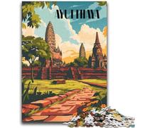 Puzzle 2000 pièces Ruines d'Ayutthaya pour Adultes, Jeux éducatifs à Faire soi-même avec Affiche et fiche de Questions-réponses pour Les 14 Ans et Plus (2000 pièces, 70x100cm)