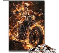 Puzzle 2000 pièces Squelette à Moto pour Adultes, idéal comme Cadeau pour Toute la Famille 70x100cm