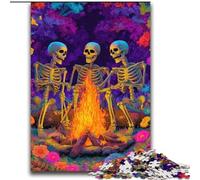 Puzzle 2000 pièces Squelettes Autour d'un feu de Joie pour Adultes, pour Un Anniversaire, Une fête ou Une décoration Murale (14 Ans et Plus) (70x100cm)
