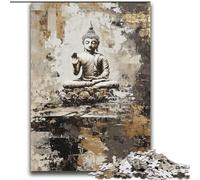 Puzzle 2000 pièces Statue de Bouddha doré pour Adultes et Adolescents, Anti-Stress, séjour à la Maison, avec Affiche et fiche de Questions-réponses Assorties 70x100cm