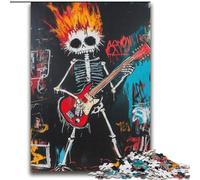 Puzzle 2000 pièces Style Basquiat, tête de Mort Jouant de la Guitare, pour Adultes et Adolescents, Anti-Stress, Vacances à la Maison, Passe-Temps, Amour Entre Couples (70x100cm)