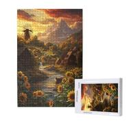 Puzzle 2000 Pièces Tournesol Puzzle Paysage,Puzzles Bois Adulte avec Boîte Cadeau,Loisirs Créatifs Adultes DIY Activite Manuelle,Cadeau Anniversaire Homme Femme,Décoration Intérieure,99x70cm,p1816t