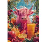 Puzzle 2000 Pièces, Vache Des Highlands Rose Adultes Puzzle 2000, Classique Jigsaw Puzzles, Éducatif Puzzles, Défi Impossible, Jeu D'adresse pour Toute la Famille, Décoration de la Les Murs BXHZW4-248