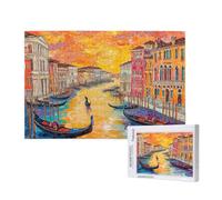 Puzzle 2000 Pièces Venise Puzzle Coucher de soleil,Puzzles Bois Adulte avec Boîte Cadeau,Loisirs Créatifs Adultes DIY Activite Manuelle,Cadeau Anniversaire Homme Femme,Décor Intérieure,99x70cm,p849t