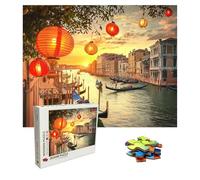 Puzzle 2000 Pièces Ville, Puzzle Adulte Bois, Impossible Classique Jigsaw Puzzles Bateau, Jeu D'adresse pour Toute la Famille, Puzzles Coloré Jeu de Ponte, Decoration et Cadeau 99.5 X 70.5 cm 8p-32