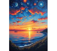 Puzzle 2000 Pieces Vue Ciel Coucher du Soleil, Puzzle pour Adultes 2000 Pièces 100x70cm, Encastrement Parfait, Tri Facile Lettres au Dos, sans Poussière, Cadeau Anti-Stress pour Femmes et Hommes