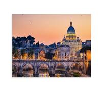 Puzzle 2000 pièces, Vue Nocturne de la basilique Saint-Pierre de Rome, Art pour Enfants, Jeux éducatifs pour Adultes, 70 x 100 cm