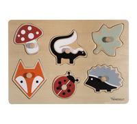 Kindsgut Jeu d’éveil Plug-in Puzzle en Bois, Puzzle pour Petits Enfants, Jouets au Design Simple et aux Couleurs subtiles pour Le Plaisir de Jouer, Beau Cadeau, forêt