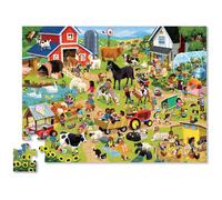 Crocodile Creek - Puzzle 48 pièces Une journée à la Ferme pour Enfants 4 Ans et Plus - Animaux Vaches, Poules, cochons - Jeu éducatif champêtre Coordination et Imagination