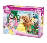 Puzzle 24 Pieces Chevaux et Les Princesses Ariel Aurore Blanche Neige - Set Jeu éducatif Enfant + 1 Carte Animal